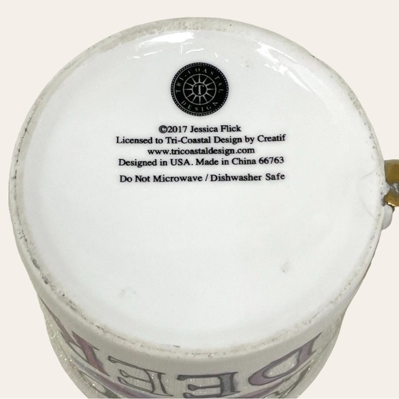 🌺 Tri-Coastal Jessica Flick "Hello Deer" Holiday Gold Coffee Mug - Picture 5 of 6